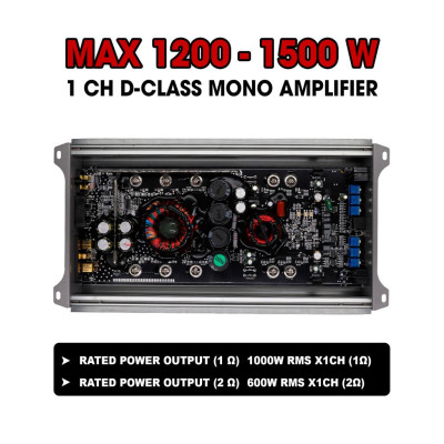 DSP ô tô 1 Kênh Class D AD1C-1200 loại Mono 1200W - Bộ Khuếch Đại Âm Thanh Ô Tô Kỹ Thuật Số Cao cấp
