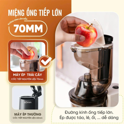 Máy Ép Chậm Trái Cây Nubel NB425 - 500ML, 500W - Ép Kiệt Bã, Giữ Trọn Dinh Dưỡng hàng chính hãng
