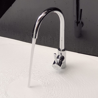 Vòi rửa  chén nóng lạnh Đồng mạ Chrome Eurolife EL-KM01 (Trắng bạc)