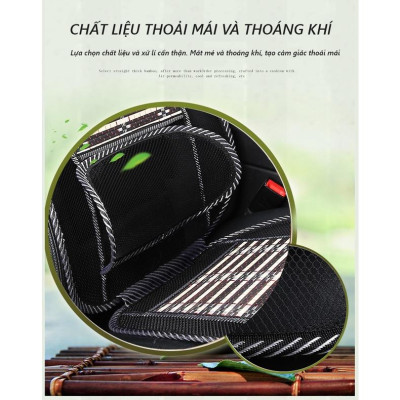 Đệm nan tre cao cấp lót ghế ô tô xe hơi thoáng mát - Đệm trúc để ghế văn phòng chống mỏi lưng