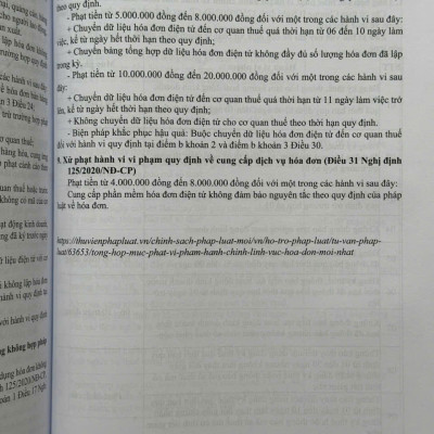 Sách Luật Quản lý Thuế – Quy Định Mới Về Quản Lý, Sử Dụng Hóa Đơn, Chứng Từ, Xử Phạt Vi Phạm hành Chính Về Thuế, Hóa Đơn (V2544D)