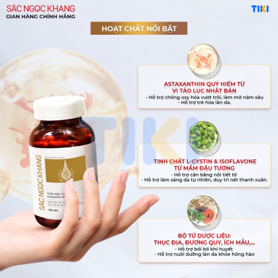 Combo 2 hộp Viên uống Sắc Ngọc Khang Vi Tảo Lục (60 viên) giúp trẻ hóa làn da xua tan vết nám, hỗ trợ cân bằng nội tiết tố, bổ huyết, điều kinh, cho làn da sáng khỏe từ bên trong