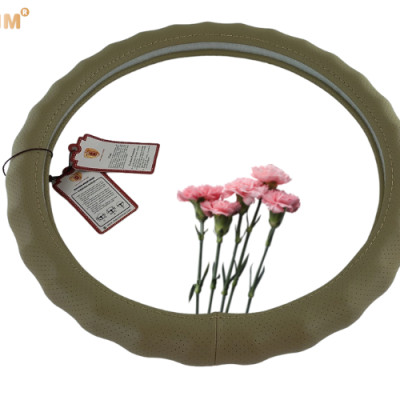 Bọc vô lăng cao cấp Macsim mã 8890 màu be - Chất liệu da thật 100%, khâu tay thủ công size M