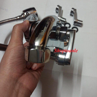 [FREESHIP] Vòi chậu rửa bát INAX cắm tường nóng lạnh cần mềm ( đã bao gồm chân sen gắn tường) bảo hành 5 năm