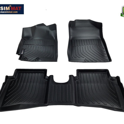 Thảm lót sàn xe ô tô Hyundai Accent 2017- nay Nhãn hiệu Macsim chất liệu nhựa TPE cao cấp màu đen