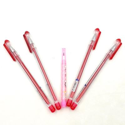 Vỉ 4 Bút Bi Mực Gel Xóa Được Nắp Đậy - 0.5mm Stacom-VGP1025_V - Mực Đỏ - Kèm 1 Bút Chì PC202