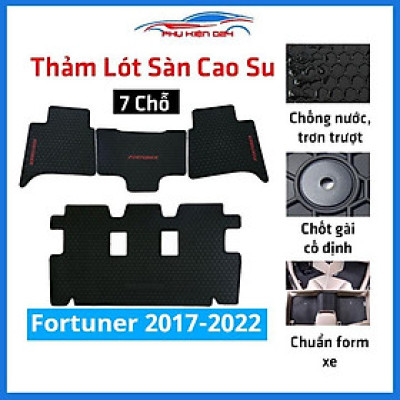 Lót sàn ô tô cao su Fortuner 2017-2018-2019-2020-2021-2022 trải sàn không mùi chống trơn trượt