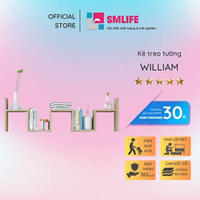 Kệ gỗ trang trí trưng bày hiện đại SMLIFE William