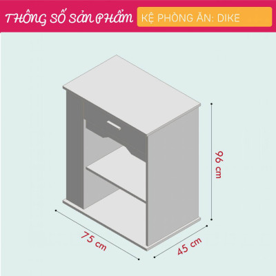 Tủ nhà bếp gia đình bằng gỗ MDF kết cấu chắc chắn SMLIFE Dike