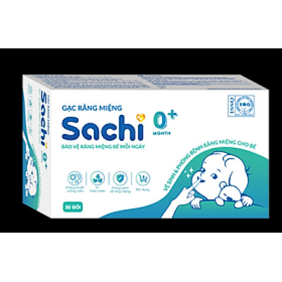 Hộp 30 Gạc Rơ Lưỡi SACHI / DR.PAPIE - Vệ Sinh Răng Miệng Cho Bé