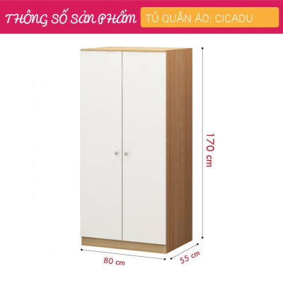 Tủ quần áo mini bằng gỗ công nghiệp cho bé SMLIFE Cicadu