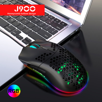 Chuột Quang MACRO HXJS J900 RGB Bề Mặt Lưới Xuyên Thấu Cực Đẹp DPI 6400 - Hàng chính hãng