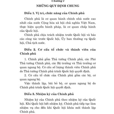 Luật tổ chức chính phủ năm 2015 (sửa đổi, bổ sung năm 2019, 2023) bản in 2024