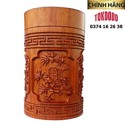 Hộp Đựng Trà Tứ Quý Gỗ Nguyên Khối Gỗ Hương TOKDODO