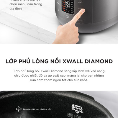 Nồi cơm điện tử áp suất kép Cuckoo 1.08L CRP-ST0610FG - Lòng nồi phủ men Xwall độc quyền - Bảng điều khiển thông minh - Nhiều chế độ nấu ăn - Sản xuất tại Hàn- Hàng chính hãng Cuckoovina Quốc- Chính hàng Cuckoovina