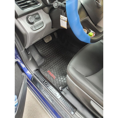 Thảm sàn, Thảm lót sàn cho xe Vinfast Fadil 2018-2021 cao su đúc, vân tổ ong, không mùi, MẪU MỚI