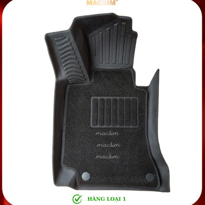 Thảm lót sàn ô tô 2 lớp cao cấp dành cho xe Mercedes C 2013 - 2021 (sd) nhãn hiệu Macsim chất liệu TPE màu đen
