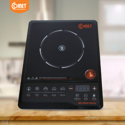 Bếp hồng ngoại Comet CM5517 – công suất 2000W, mặt kính chịu lực, đa chế độ nấu – Hàng chính hãng, bảo hành 12 tháng 