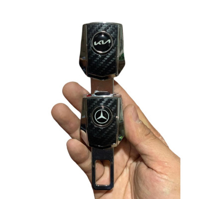 Chốt Cài Dây An Toàn Xe Hơi, Chốt Cài Full Logo Hãng Xe Loại Cao Cấp có đầu nối với dây an toàn màu da cacbon đẳng cấp