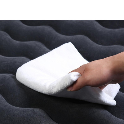 Nệm hơi vải nhung cao cấp có vân lướt sóng cho xe ô tô 7 chỗ, có ô để đồ. Tặng kèm bộ bơm hơi và bộ vá