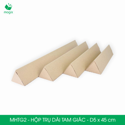MHTG2 - D5x45 cm - 10 Hộp trụ dài tam giác thay thế ống giấy - Hộp carton đóng gói hàng
