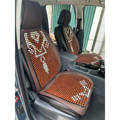 Lót ghế hạt gỗ hoa văn cao cấp Massage chống nóng thông thoáng trên Oto
