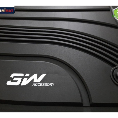 Thảm lót sàn xe ô tô Hyundai Palisade Nhãn hiệu Macsim 3W chất liệu nhựa TPE đúc khuôn cao cấp - màu đen