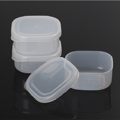 Set 3 hộp thực phẩm vuông nắp mềm 120ml, không sản sinh ra các hoạt chất gây hại trong quá trình sử dụng - nội địa Nhật Bản