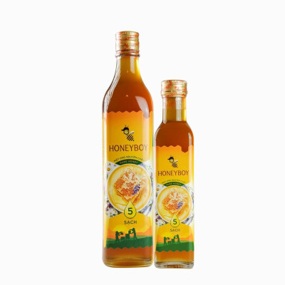 Combo Mật Ong Thiên Nhiên 5 Sạch Honeyboy 500ml và Mật Ong Thiên Nhiên 5 Sạch Honeyboy 250ml