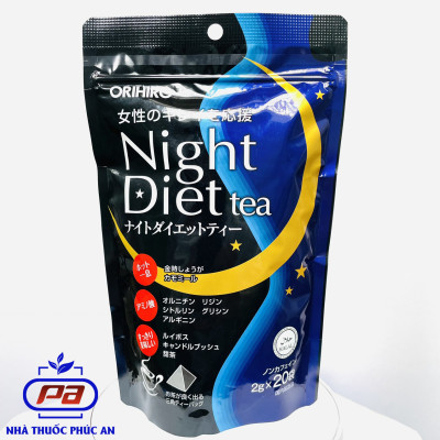 Trà Orihiro Night Diet Tea Nhật Bản 20 - 24 Gói Giúp Giảm Cân, Phân Giải Mỡ Thừa, Hỗ Trợ Tiêu Hóa