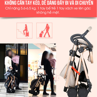 Xe đẩy cho bé, Xe Đẩy Em Bé Cao Cấp 2 Chiều 3 Tư Thế Belecoo gấp gọn và tiện lợi, khung nhôm siêu nhẹ, trọng lượng xe 6.5 kg - TẶNG KÈM ĐÀN XYLOPHONE 8 THANH CHO BÉ