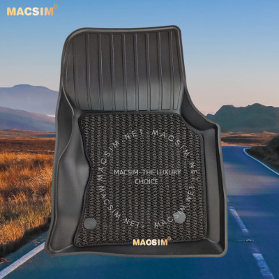 Thảm lót sàn 2 lớp xe ô tô LANDROVER VELAR 2016 - đến nay Nhãn hiệu Macsim 3W chất liệu nhựa TPE đúc khuôn cao cấp - màu đen
