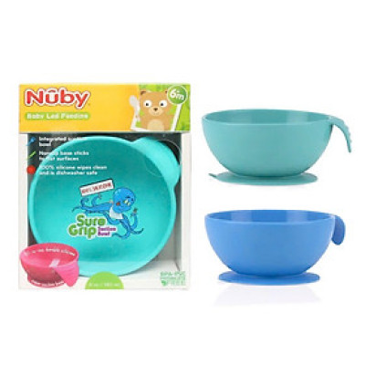 [ 5601-Nuby ] Bát ăn dặm Sure Grip, 100% Silicone cao cấp, siêu mềm, đế bát chống trượt ( NSX 25.03.2017 )