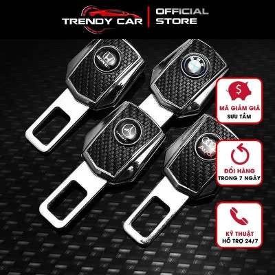 Chốt Cài Dây An Toàn Xe Hơi, Chốt Cài Full Logo Hãng Xe Loại Cao Cấp có đầu nối với dây an toàn màu da cacbon đẳng cấp