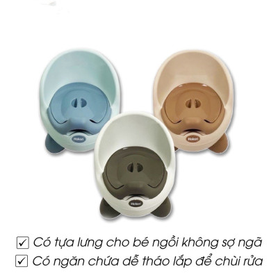 Ghế Bô Cho Bé Đi Vệ Sinh Có Tựa Lưng,Chân Đế Chống Trượt,Có Ngăn Chứa Dễ Tháo Lắp Cọ Rửa