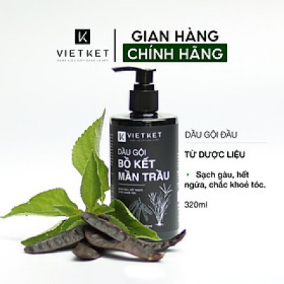 Dầu Gội Bồ Kết Mần Trầu VIETKET 320ml - Sạch gàu, hết ngứa, chắc khoẻ tóc