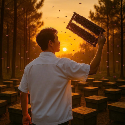 Combo Mật ong rừng Phương Nam Honimore 630g/chai tặng 1 chai Mật ong Hoa Vải Thiều 360g/chai - tăng sức đề kháng