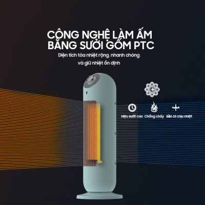 Máy Sưởi Ấm Gốm Bear DNQ-C20B1 Không Làm Khô Da Công Suất 2000W - Hàng Chính Hãng