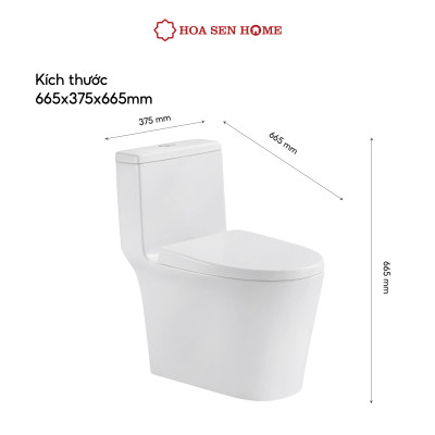 Bồn cầu một khối TUSLO LUXURY T011 chất liệu men cao cấp, nắp PP chống thấm - Hoa Sen Home - Hàng chính hãng - MIỄN PHÍ VẬN CHUYỂN
