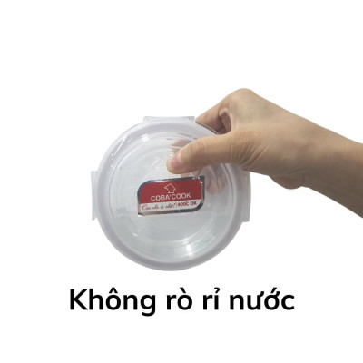 Bộ 4 hộp đựng cơm trữ thức ăn thực phẩm thủy tinh chịu nhiệt 2 hộp chữ nhật 370ml và 2 hộp tròn 400ml -CCR4L34