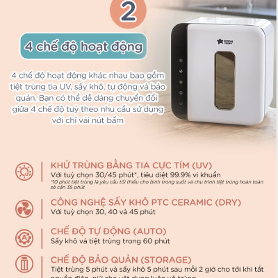 Máy tiệt trùng bằng tia UV và sấy khô Tommee Tippee