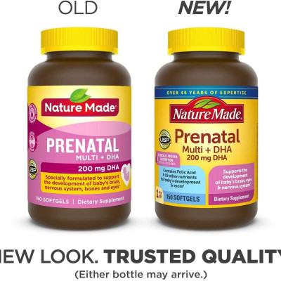 Vitamin cho bà bầu Prenatal Folic Acid+ DHA Nature Made giúp mẹ khỏe, bé phát triển não bộ, hệ thần kinh và thể lực - QuaTangMe Extaste