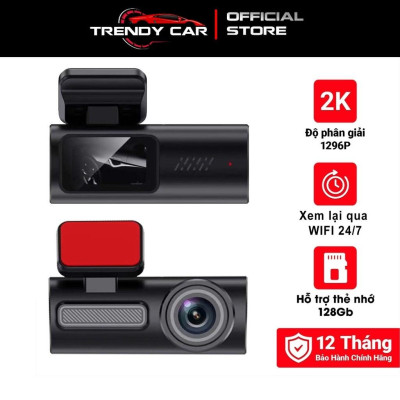 Camera Hành Trình Ô Tô Độ Phân Giải 2K Kết Nối Wifi có màn hình LCD hiển thị Bảo Hành 12 tháng