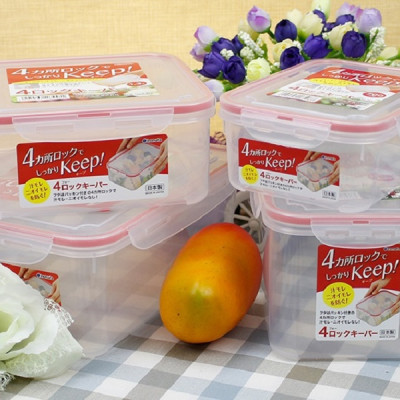 Combo hộp đựng/bảo quản thực phẩm 700ml + sáp khử mùi tủ lạnh than hoạt tính - nội địa Nhật Bản