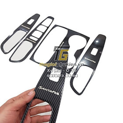 Ốp nội thất vân Carbon cho Hyundai Santafe 2019-2020 Cao cấp