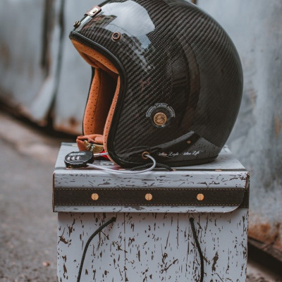 Mũ bảo hiểm 3/4 Cao Cấp Bulldog Heli Carbon - Phong Cách Cổ Điển