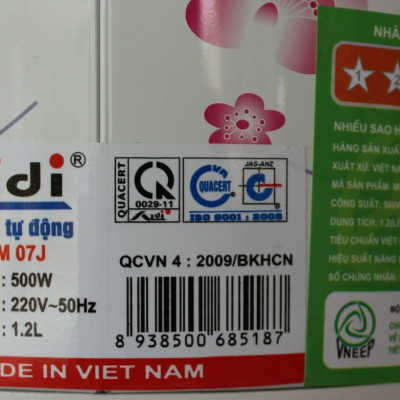 Nồi Cơm Điện Tự Động Nắp Gài Aidi MR-SM 07J (1,2 lít) - Màu Ngẫu Nhiên - Hàng Chính Hãng