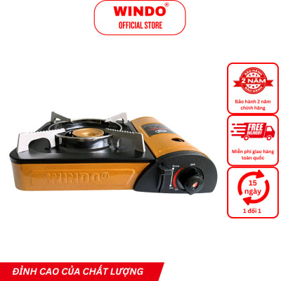 Bếp Gas Du Lịch (Bếp Gas Mini) WINDO - 166F | Bếp gas mini tiết kiệm gas có hộp nhựa bảo vệ - màu ngẩu nhiên- hàng chính hãng