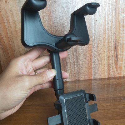 Giá đỡ điện thoại Ô tô kẹp Gương chiếu hậu Xoay đa chiều - chỉnh được dài ngắn