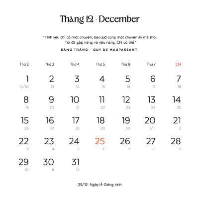 Lịch để bàn Nhã Nam Ất Tỵ 2025 - Khu vườn văn chương (Nhã Nam 2025)